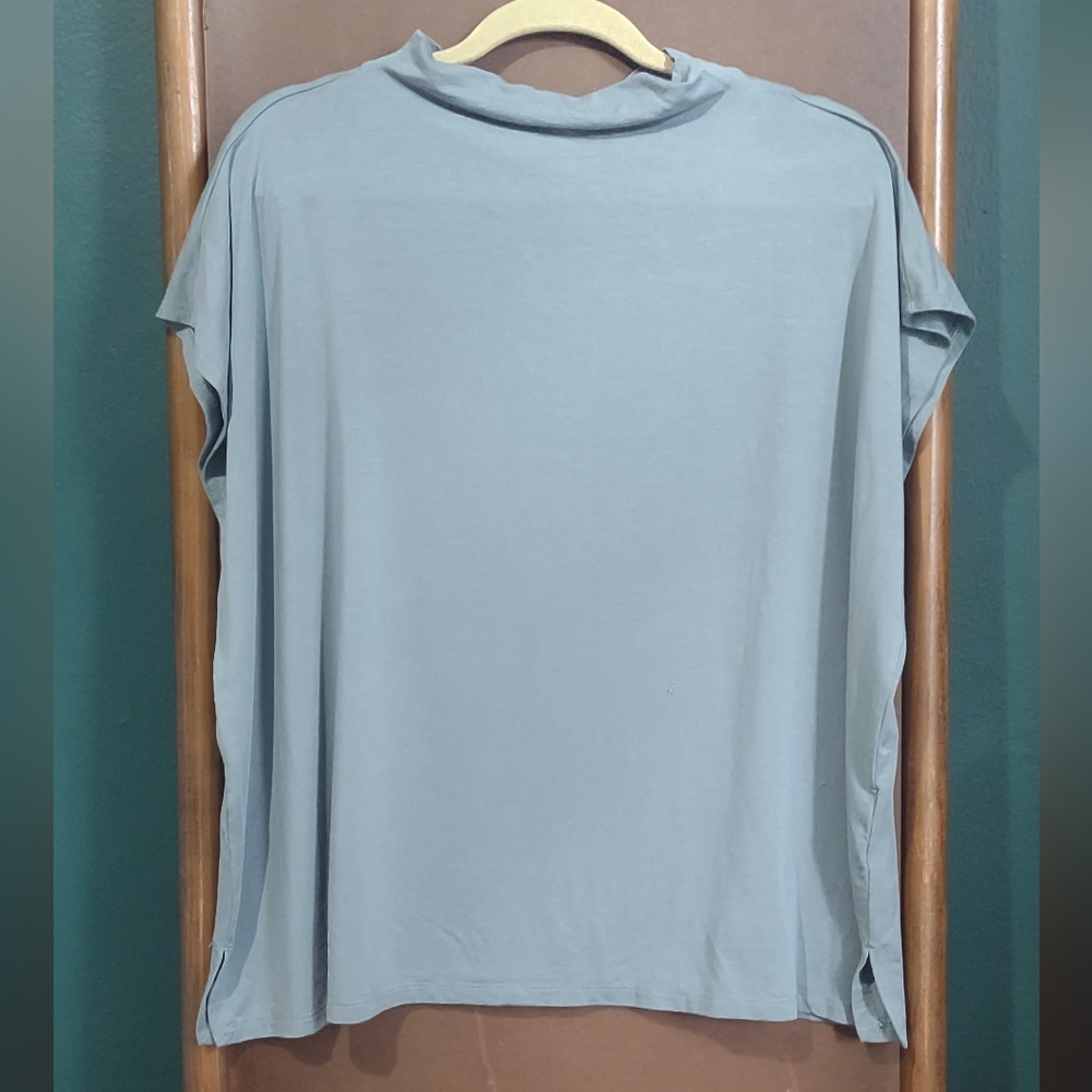 Eileen Fisher Slate Mock Neck Top